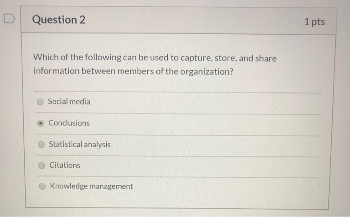 Solved Question 1 1 pts Which of the following is an | Chegg.com