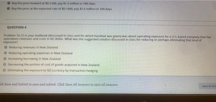 Solved Huy the peso forward at 50.1500, pay 51.5 million in | Chegg.com