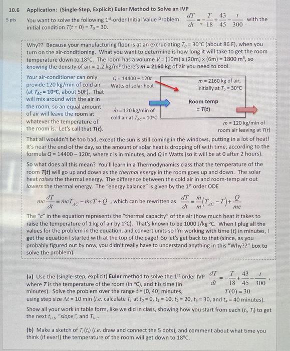 Solved 0.6 Application: (Single-Step, Explicit) Euler Method | Chegg.com