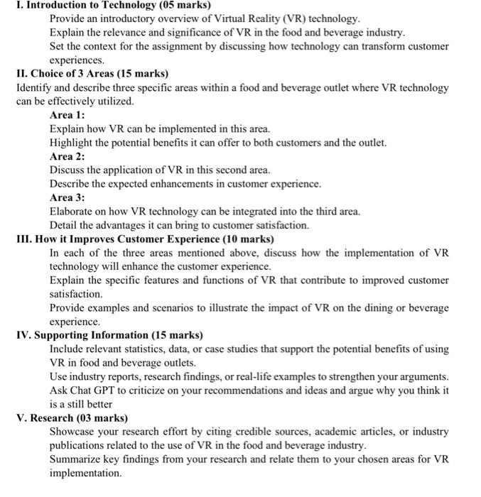 Solved I. Introduction to Technology (05 marks) Provide an | Chegg.com