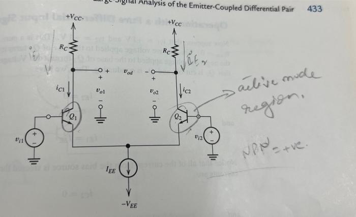 Analysis of the Emitter-Coupled Differential | Chegg.com