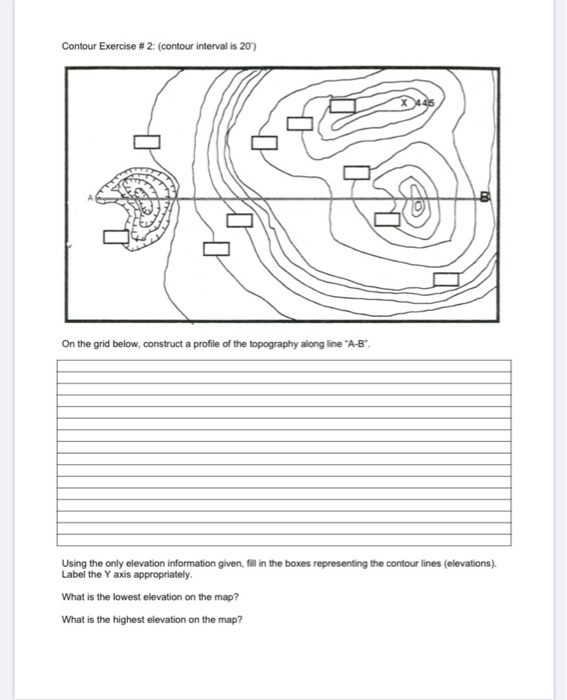 Solved Contour Exercise #2(contour interval is 20) On the | Chegg.com