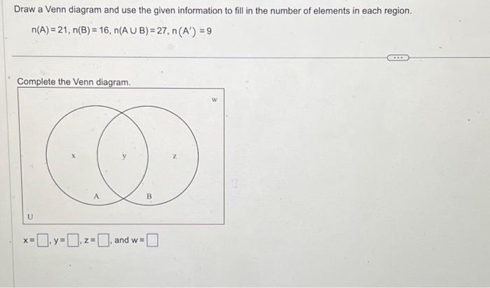 Solved Draw a Venn diagram and use the given information to | Chegg.com