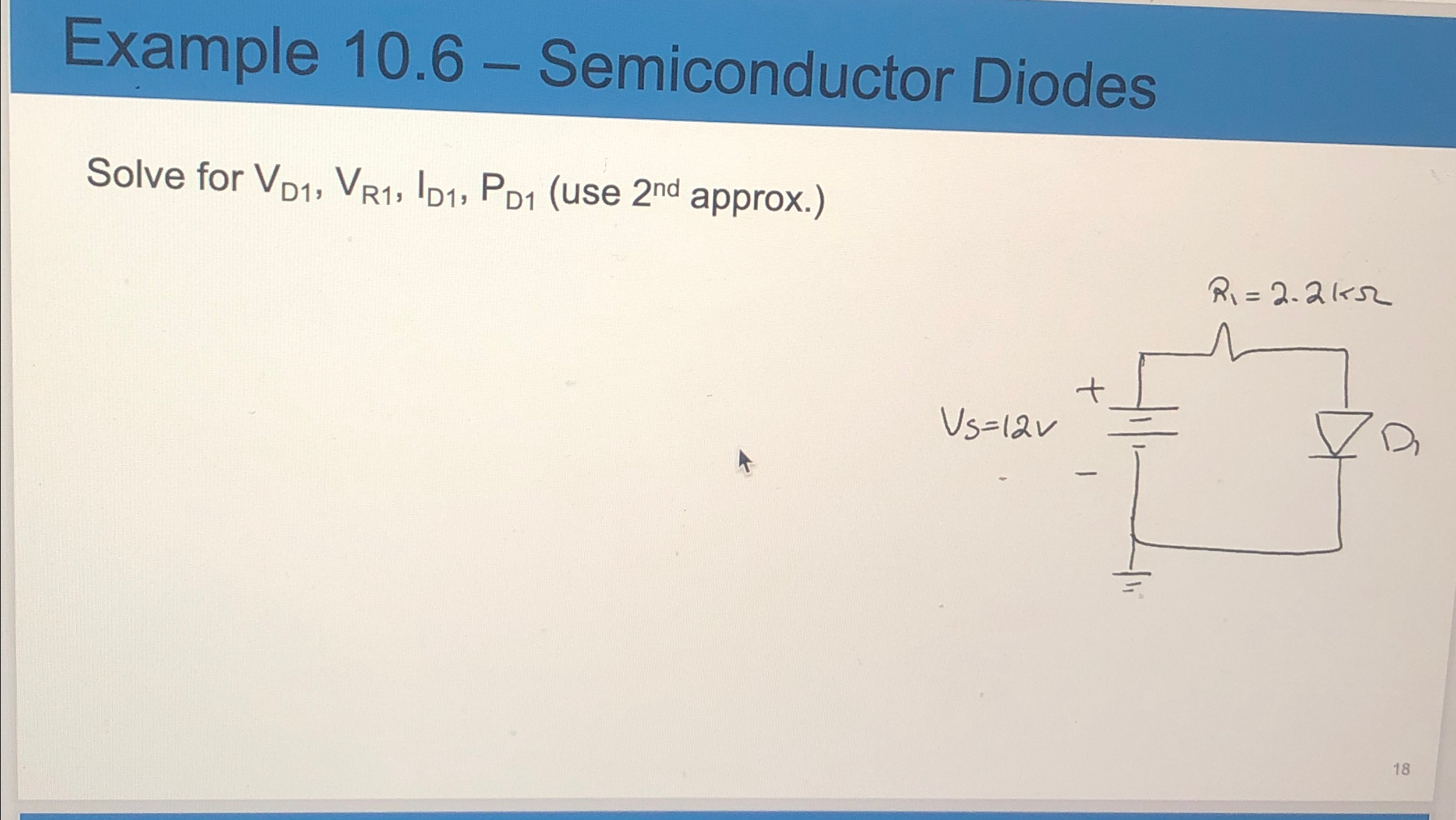 Solved Example 10.6 - ﻿Semiconductor DiodesSolve for | Chegg.com