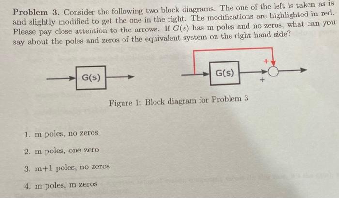 Solved Problem 3. Consider The Following Two Block Diagrams. | Chegg.com