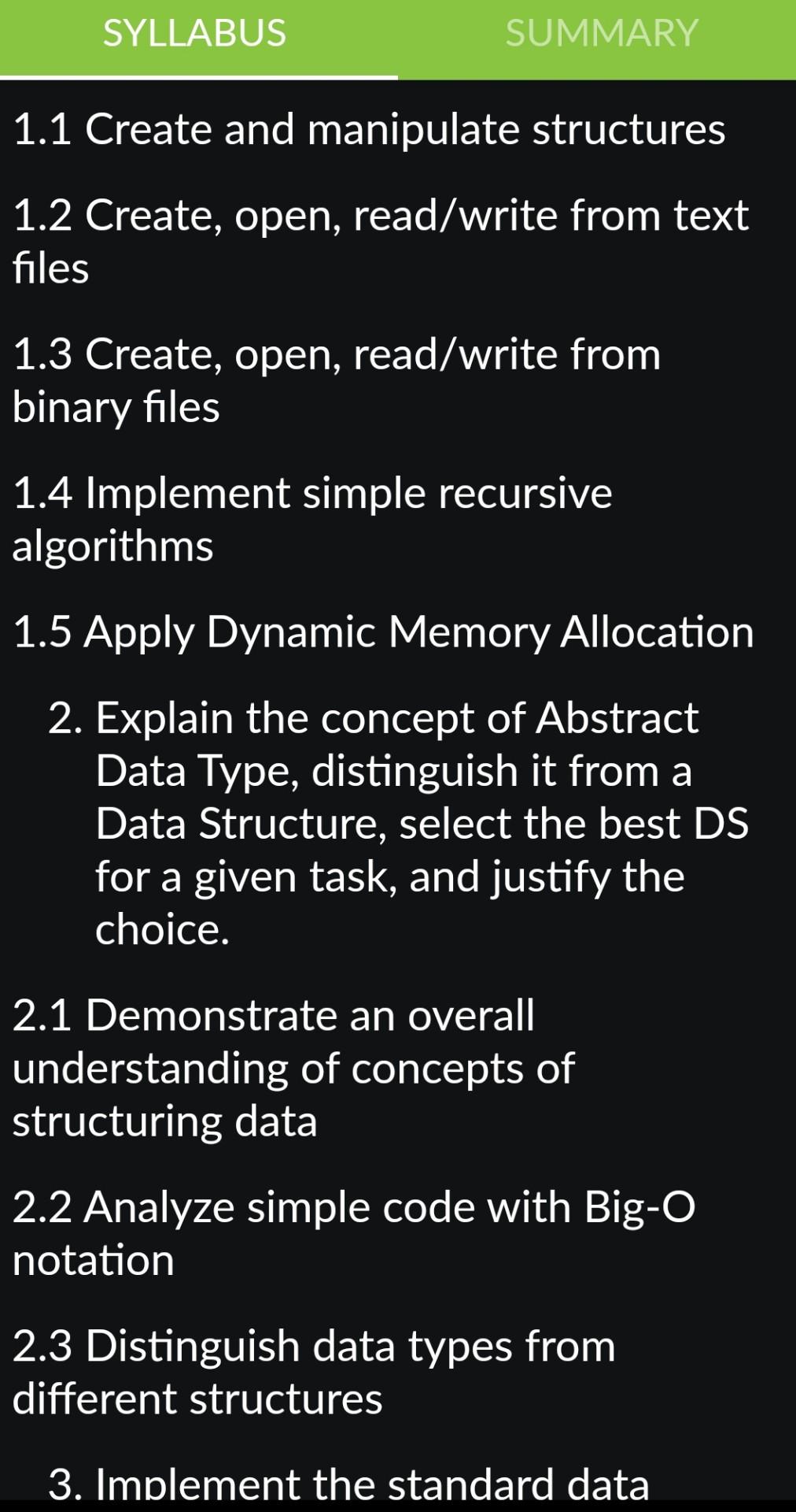 Write a C program that should go through the