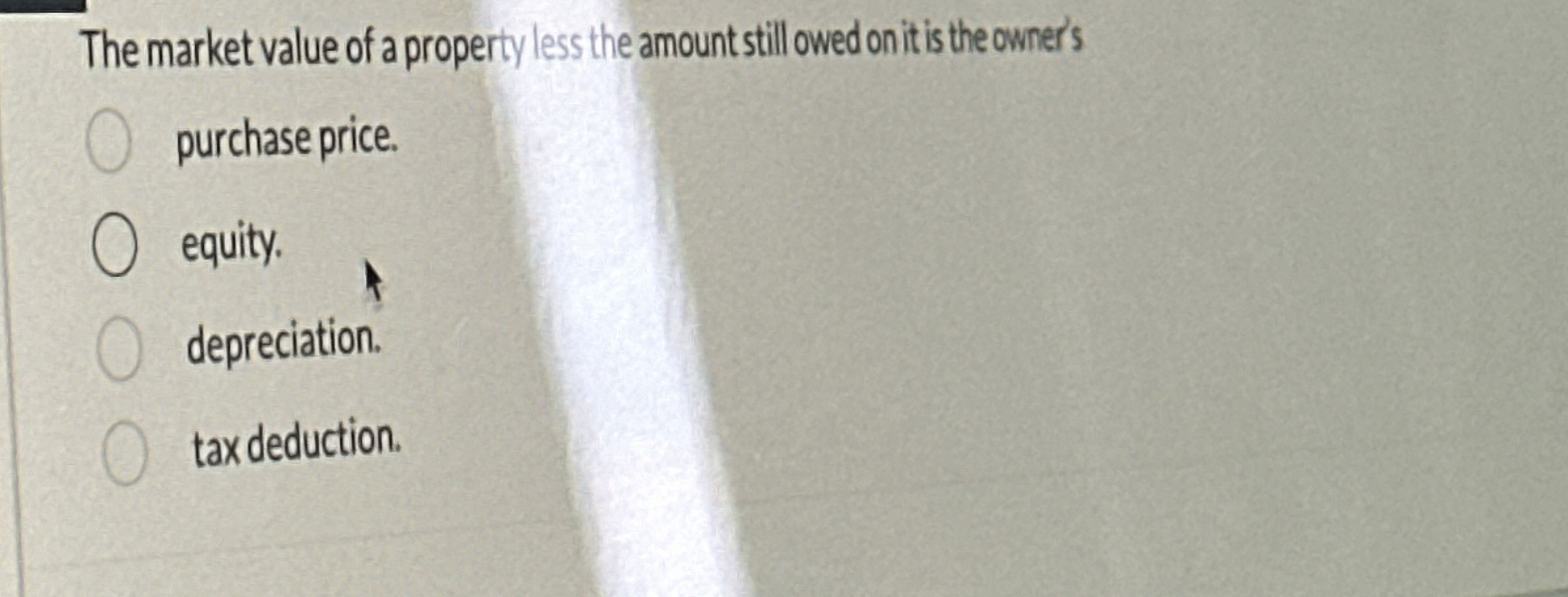 Solved The market value of a property less the amount still