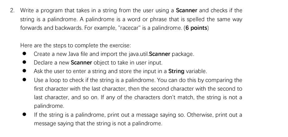 Solved 2. Write a program that takes in a string from the | Chegg.com