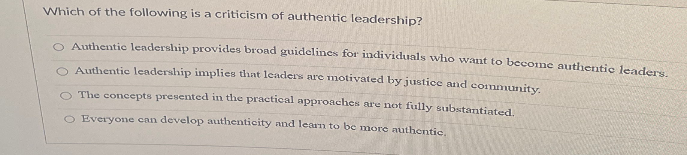 Solved Which of the following is a criticism of authentic | Chegg.com