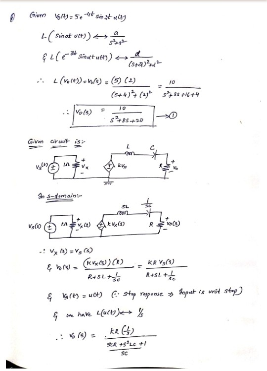 Solved 3 Design The Circuit In Figure To Have A Step Res Chegg Com