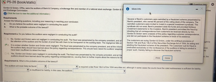 Solved O inties P5-26 (book/static) on. Gordon & Groton, | Chegg.com