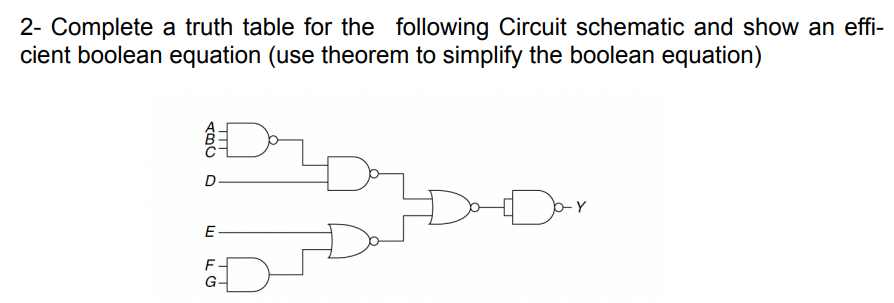 Solved 2- ﻿Complete a truth table for the following Circuit | Chegg.com