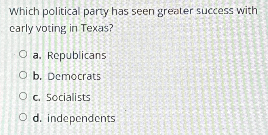 Which Political Party Has Seen Greater Success With | Chegg.com