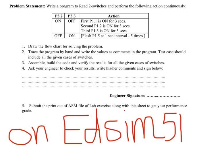 Solved Problem Statement: Write a program to Read 2-switches | Chegg.com