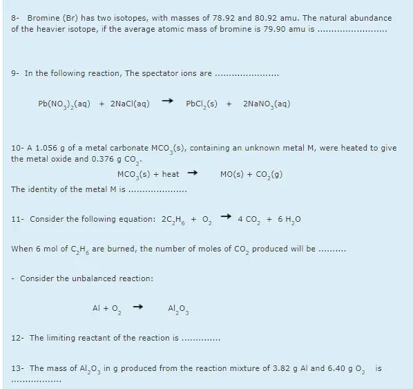 Solved 8 Bromine (Br) has two isotopes, with masses of