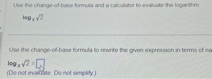 how to use change of base formula on calculator