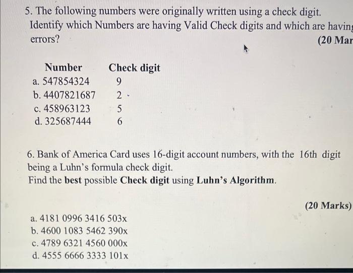 Solved 5. The following numbers were originally written | Chegg.com