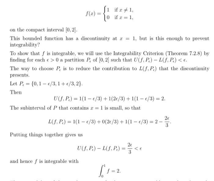 Solved { ſi if +1, 0 if x = 1, on the compact interval | Chegg.com