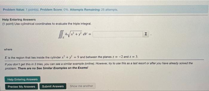 Solved Problem Value: 1 points). Problem Score: 0%. Attempts | Chegg.com