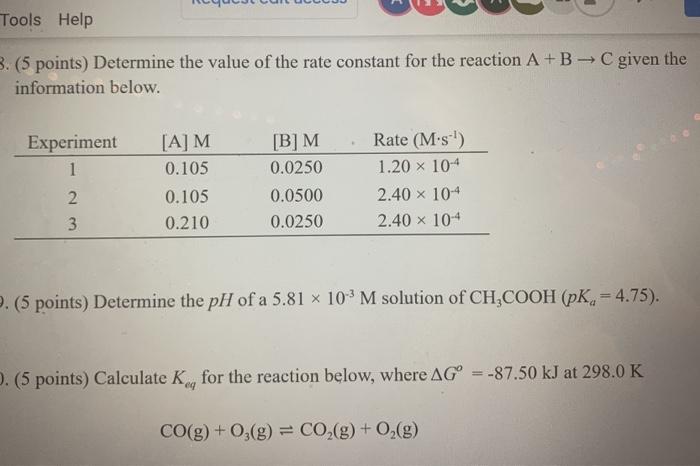 Solved Tools Help 3. (5 points) Determine the value of the | Chegg.com