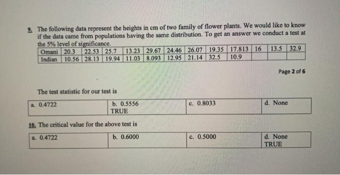 Solved 2. The following data represent the heights in cm of | Chegg.com