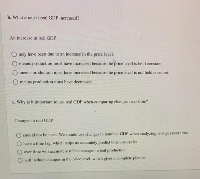 Solved b. What about if real GDP increased? An increase in | Chegg.com