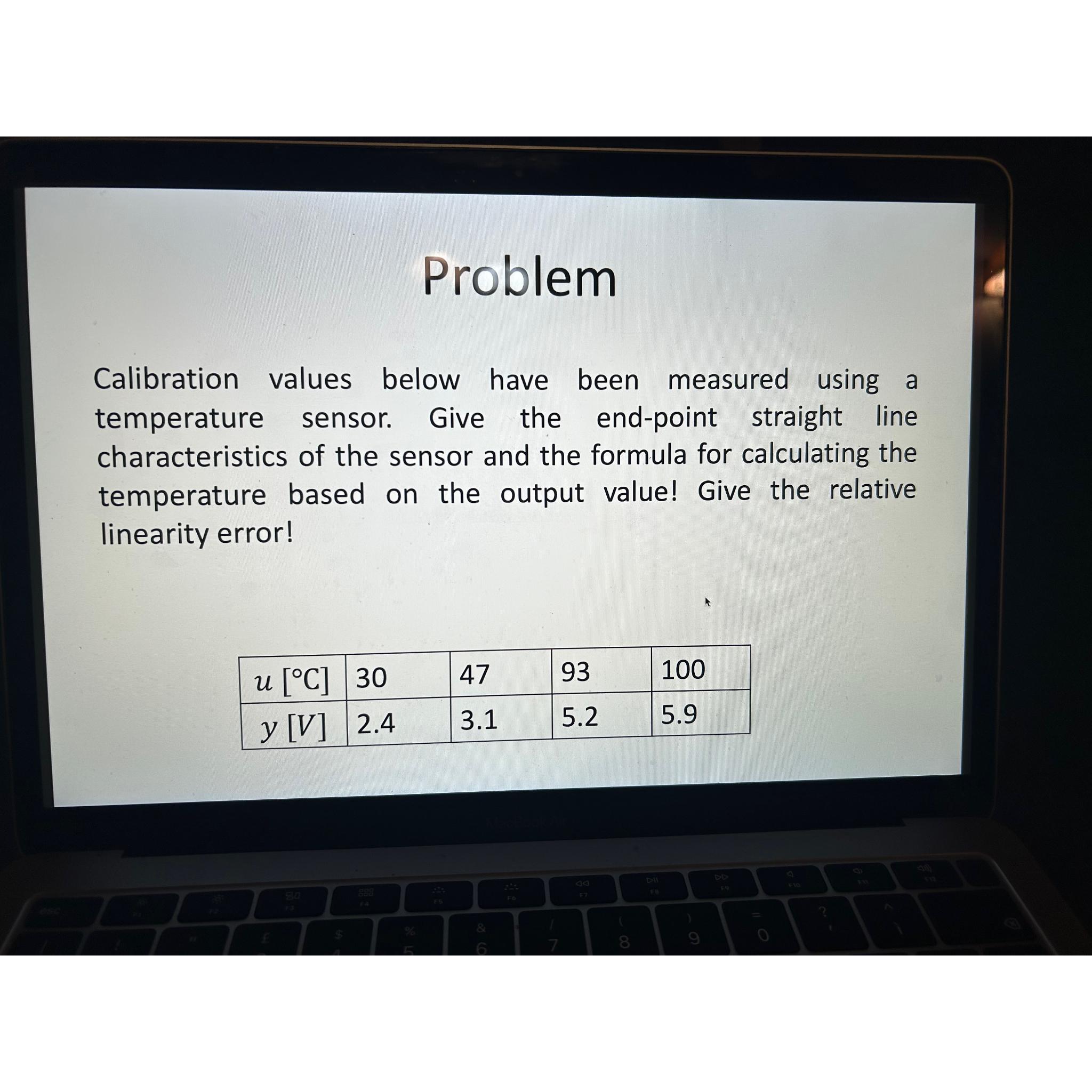 Solved ProblemCalibration values below have been measured | Chegg.com