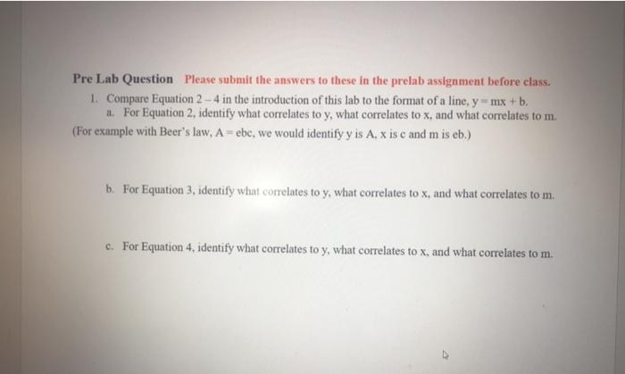 Solved Pre Lab Question Please submit the answers to these | Chegg.com