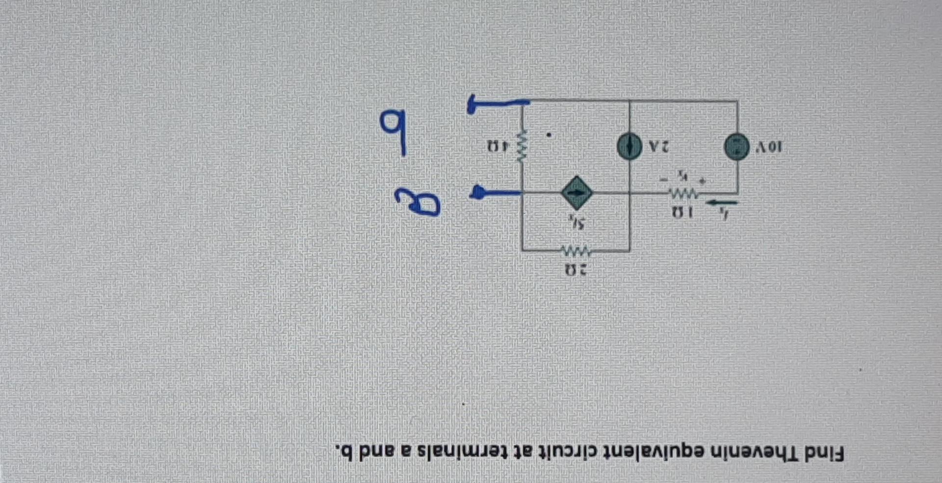 Solved Find Thevenin Equivalent Circuit At Terminals A And | Chegg.com