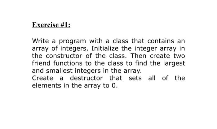 Solved Exercise #1: Write a program with a class that | Chegg.com