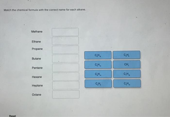 Solved Match the chemical formula with the correct name for