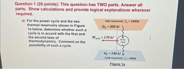 Solved Question 1 ( 20 points): This question has TWO parts. | Chegg.com