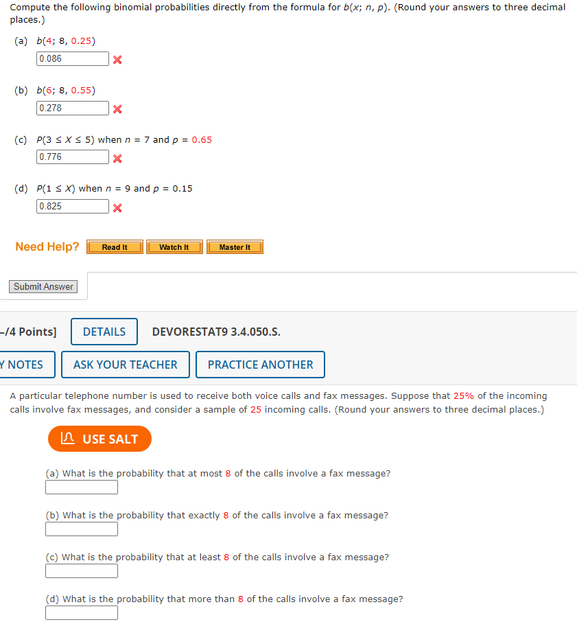 Solved Compute the following binomial probabilities directly | Chegg.com