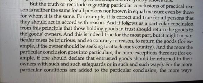 But the truth or rectitude regarding particular | Chegg.com