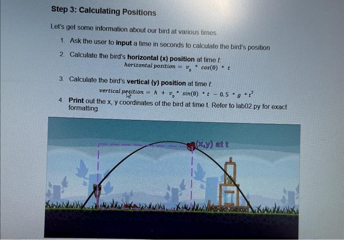 Solved Step 3: Calculating Positions Let's get some | Chegg.com