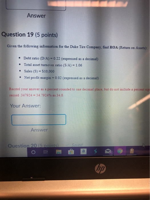 Solved Answer Question 19 (5 points) Given the following | Chegg.com