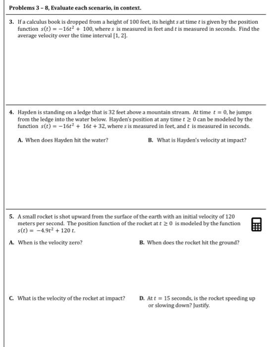 Solved Problems 3 - 8, Evaluate each scenario, in context. | Chegg.com