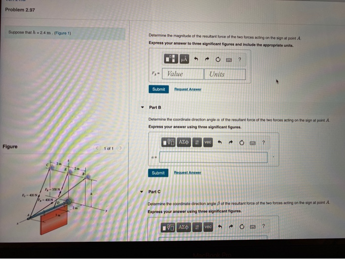 Solved Problem 2.97 Suppose that h - 2.4 m . (Figure 1) | Chegg.com
