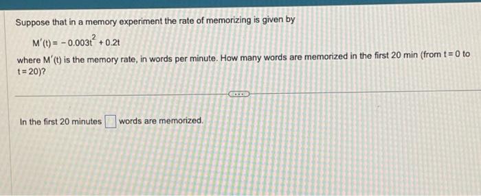 Solved Suppose That In A Memory Experiment The Rate Of | Chegg.com