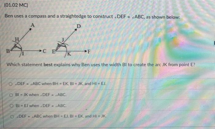 Solved Use a compass and straightedge to construct angles