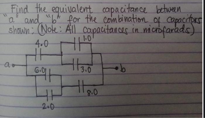 Solved Find The Equivalent Capacitance Between "a" And "b" | Chegg.com