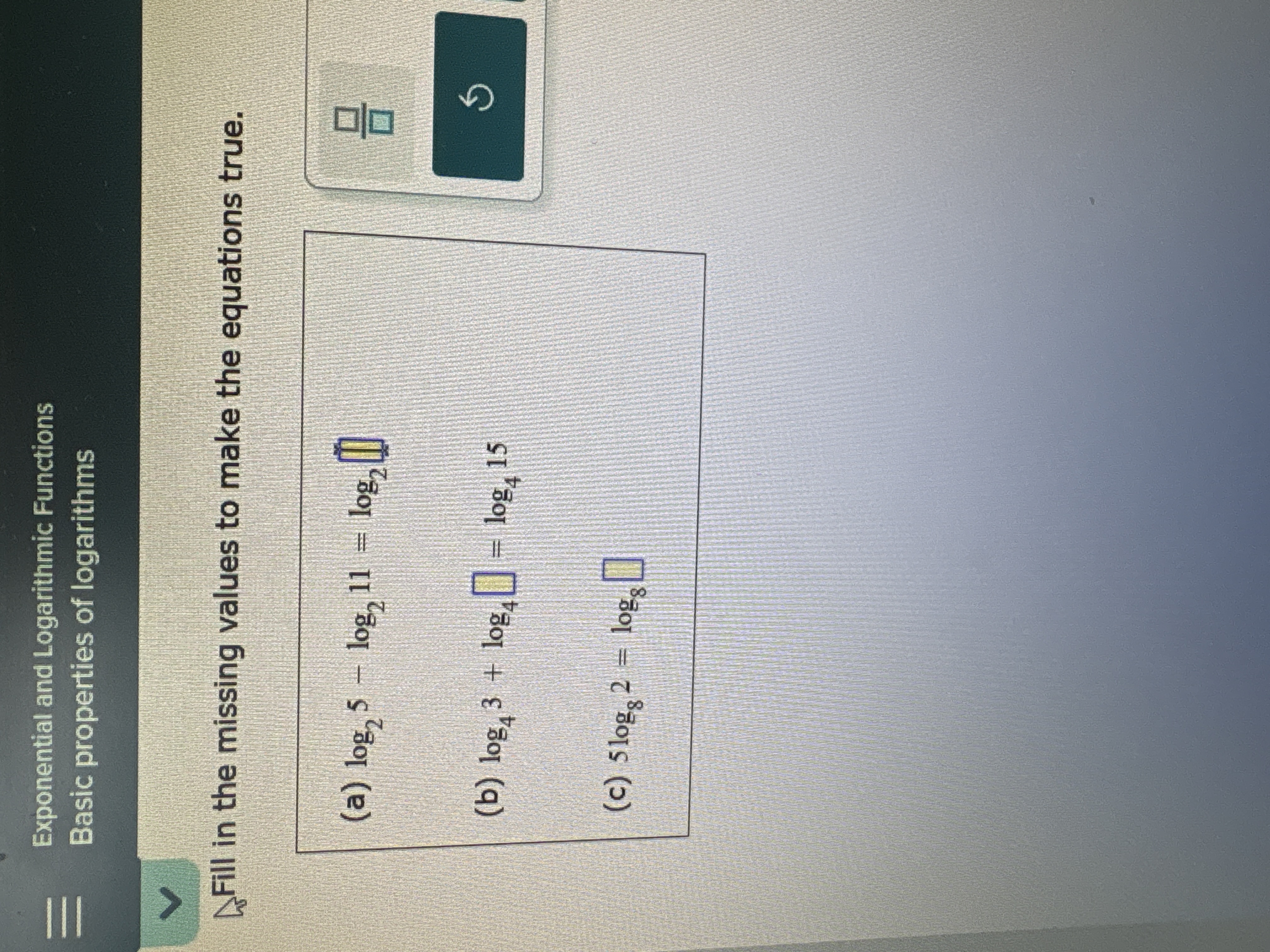 Solved Fill in ﻿the missing values to ﻿make the equations | Chegg.com
