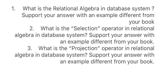 Solved 1 What Is The Relational Algebra In Database System Chegg Solved 1 What Is The Relational Algebra In Database System Chegg