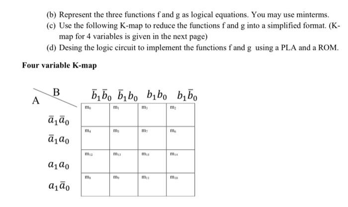 Solved 1. Assume That A Consists Of 2 Bits, A1a0, And B | Chegg.com