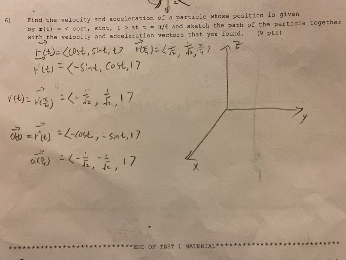 Solved Find the velocity and acceleration of a particle | Chegg.com