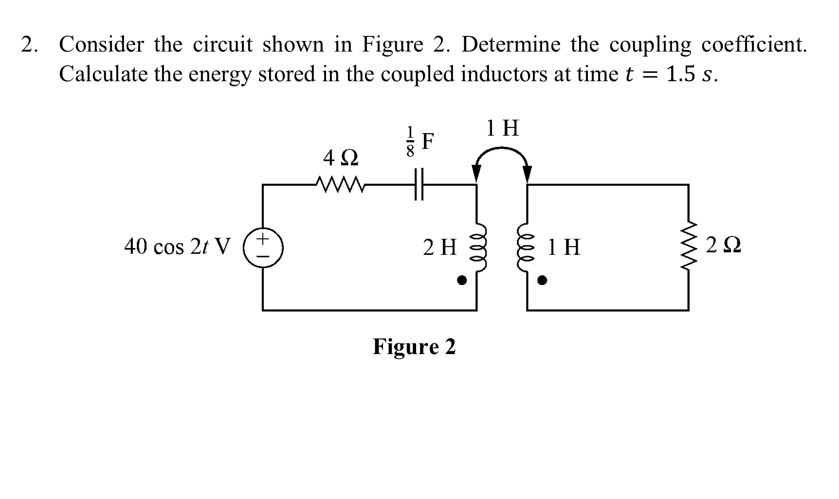 Solved Consider the circuit shown in Figure 2. ﻿Determine | Chegg.com