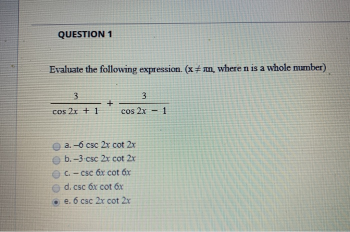 Question 1 Evaluate The Following Expression X In Chegg  Question 1 Evaluate The Following Expression X In Chegg