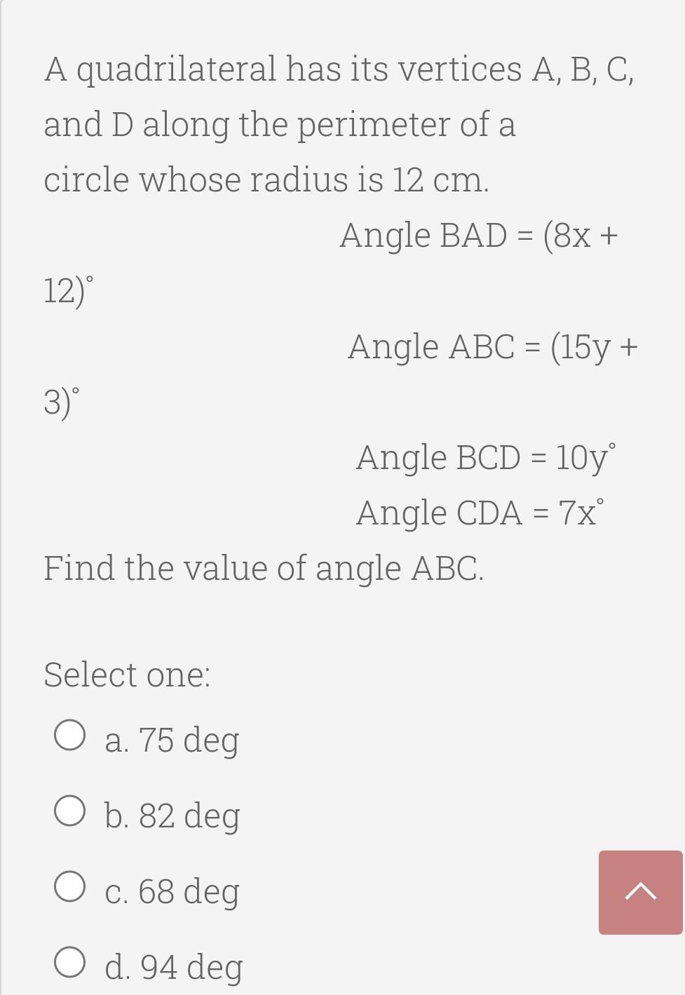 Solved A Quadrilateral Has Its Vertices A, B, C, And D Along | Chegg.com