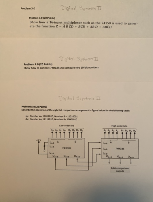 Solved Problem 3.0 Digital Systems II Problem 3.0 (20 | Chegg.com
