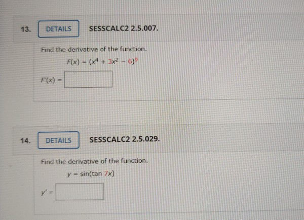 Solved 11 Details Sesscalc2 2 4 003 Differentiate G T Chegg Com